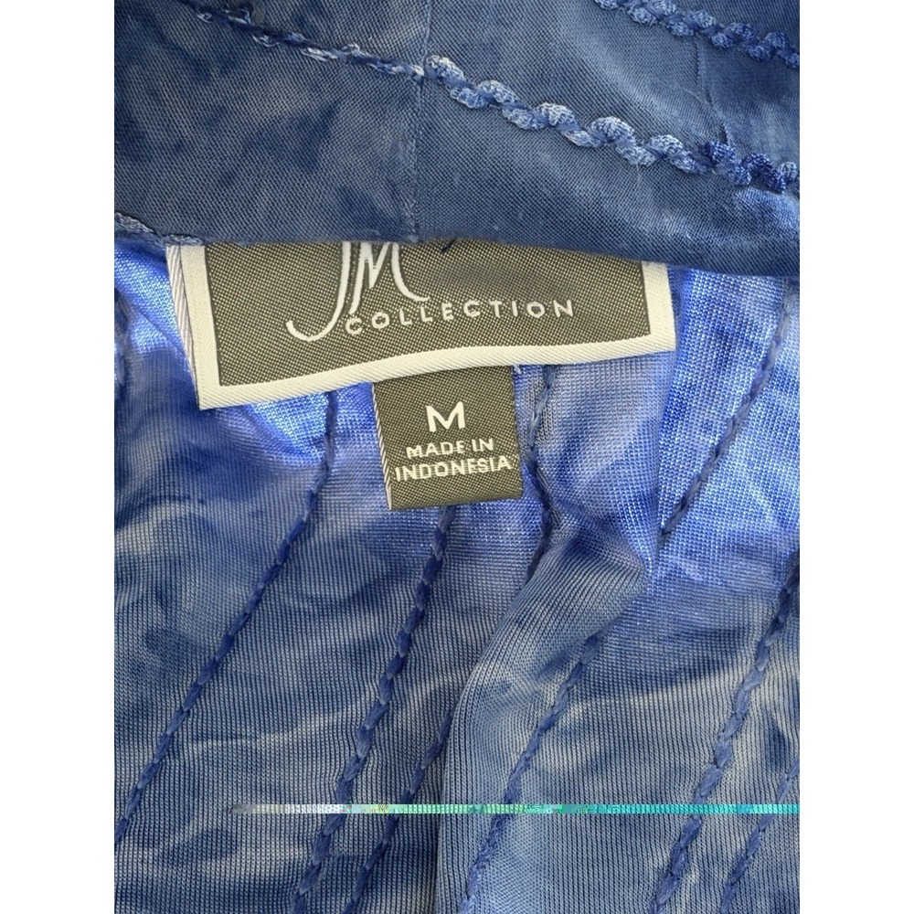 JM Collection Blue Tie-Dye Twin Set Open-Front Cardigan & Tank M WPL8046 - Picture 5 of 7